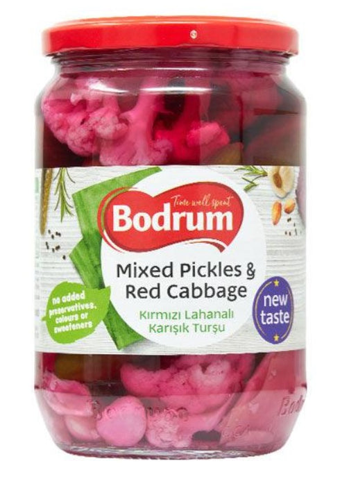 Bodrum Mixed Pickles and Red Cabbage (Kirmizi Lahanali Karisik Tursu) 720 Gram