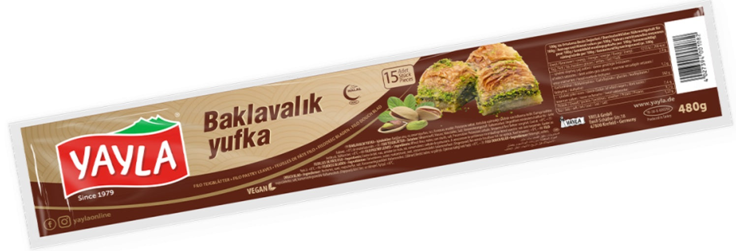 Yayla Filo Pastry Leaves for Baklava (Baklavalik Yufka) 480 Grams