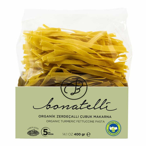 Bonatelli Organik Zerdecalli Cubuk Makarna (Organic Turmeric Fettucine Pasta) 400 Gr