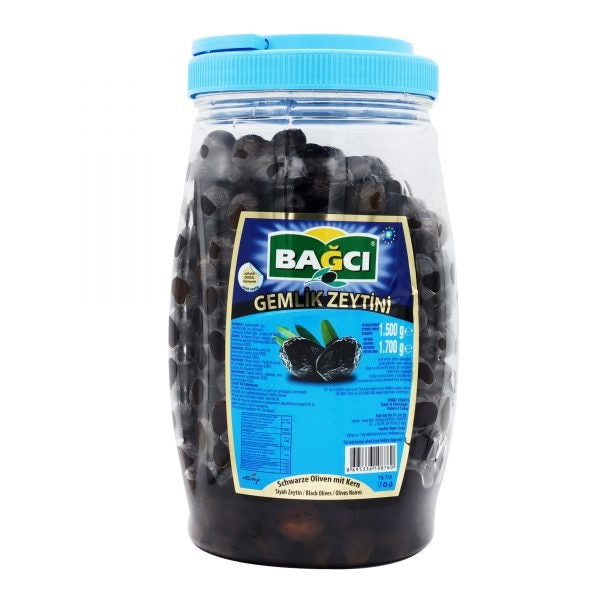 Bagci Gemlik Black Olives PET Blue Label (Siyah Zeytin) 1.5 kg