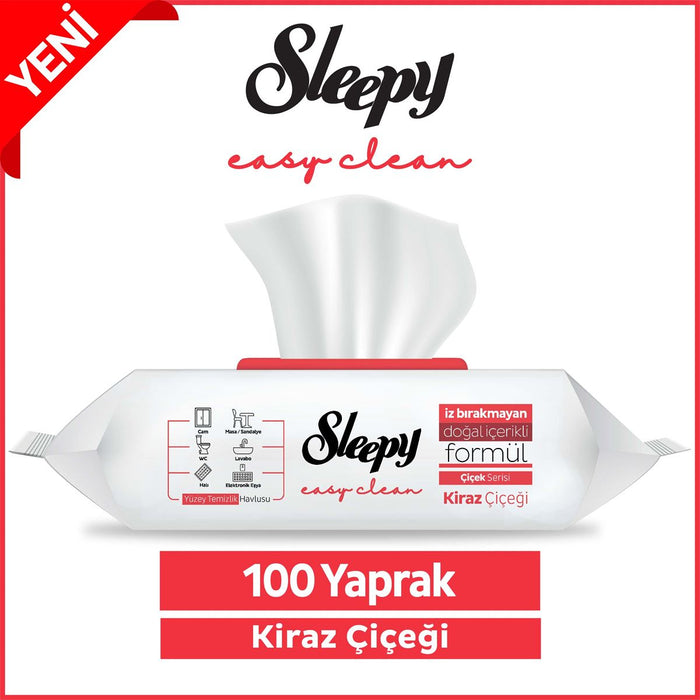 Sleepy Easy Clean Red Wet Wipes – Cherry Blossom (Kiraz Cicegi) 100 pcs