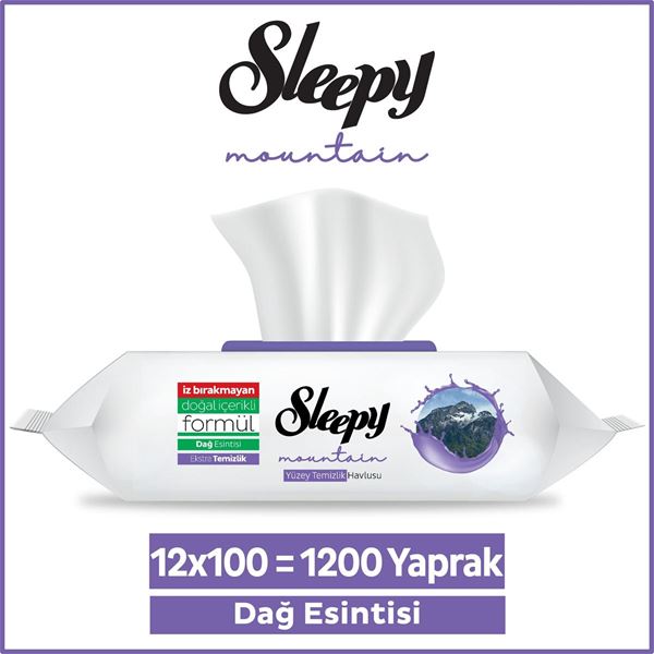 Sleepy Easy Clean Purple Wet Wipes – Mountain Breeze (Dag Esintisi) 100 pcs
