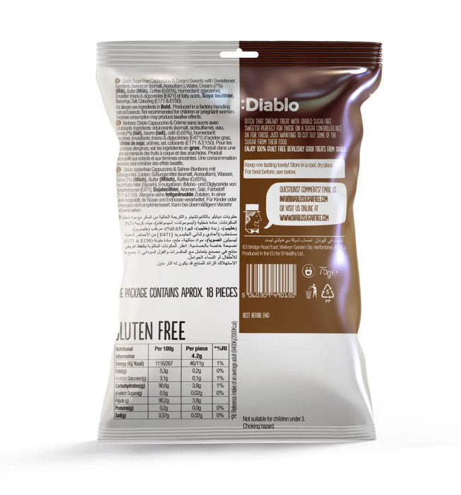 Diablo Sugar Free Cappuccino & Cream Sweets 75g