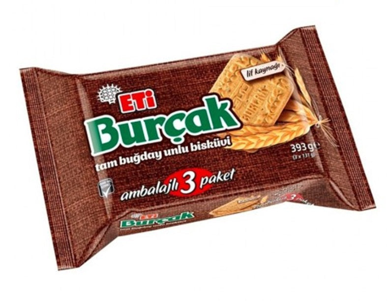 Eti Burcak Wholewheat Biscuit (Tam Bugday Unlu Biskuit) 3*131 G