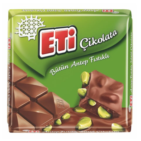 Eti Milk Chocolate with Pistachio (Fistikli Kare Cikolata) 60 g