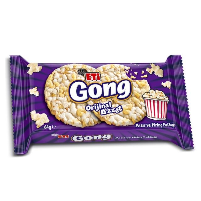Eti Gong Corn and Rice Cake Tasty (Misir ve Pirinc Patlagi) 40 Grams