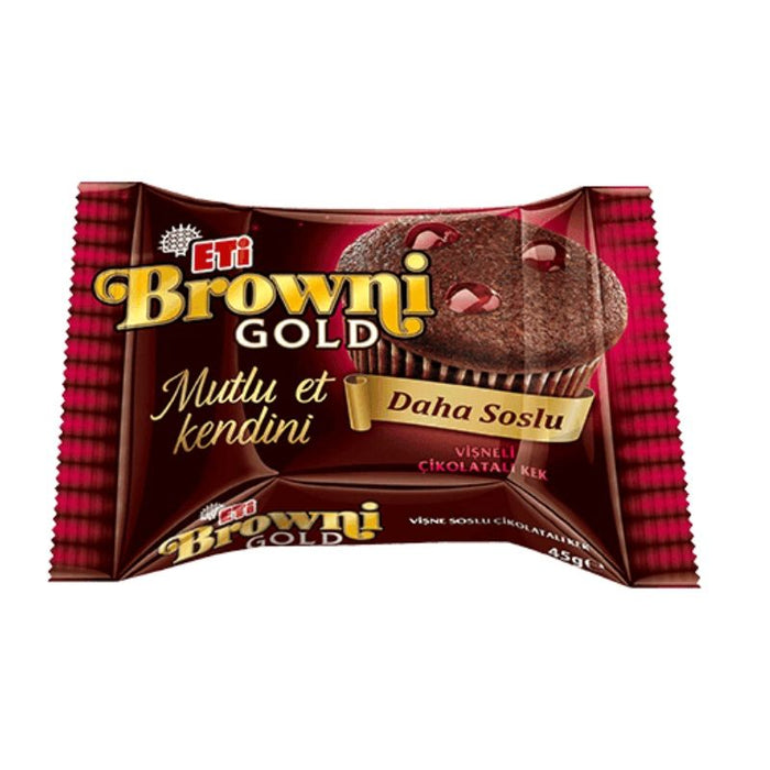 Eti Browni Gold Chocolate Cake with Cherry and Chocolate Sauce (Visne Soslu Cikolatali Kek) 45 g