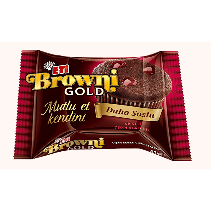 Eti Browni Gold Chocolate Cake with Cherry and Chocolate Sauce (Visne Soslu Cikolatali Kek) 45 g