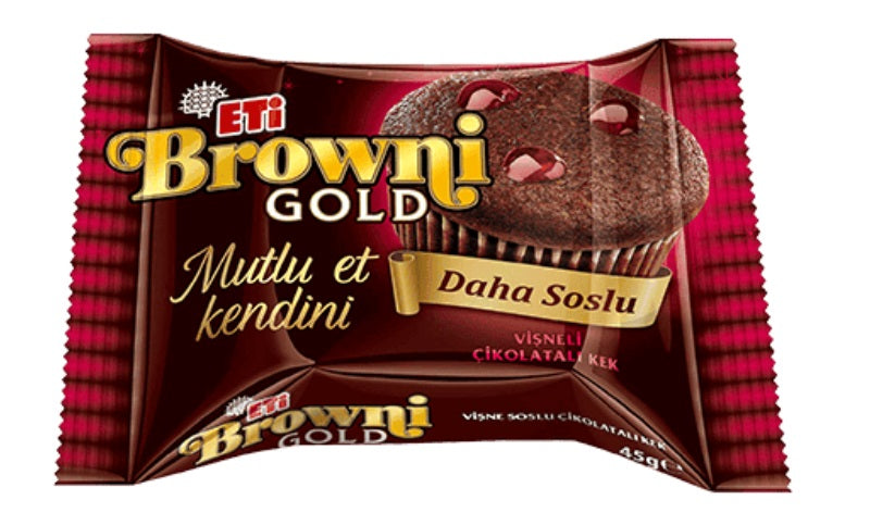 Eti Browni Gold Chocolate Cake with Cherry and Chocolate Sauce (Visne Soslu Cikolatali Kek) 45 g
