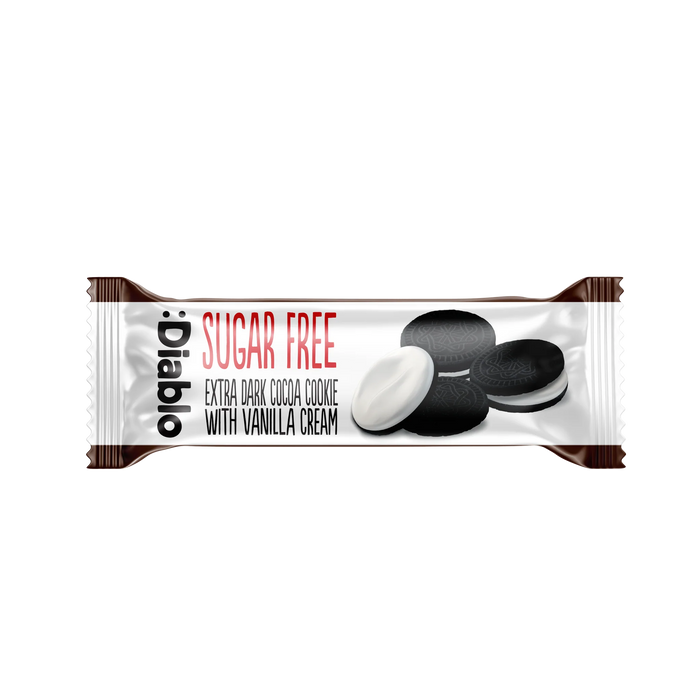 Diablo Sugar Free Extra Dark Cocoa Cookie with Vanilla Cream (44 g)