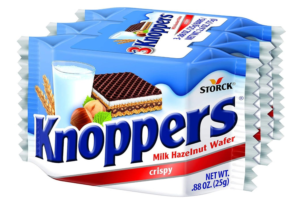 Knoppers Chocolate Hazelnut Wafers Triple Pack (Cikolatali Findikli Gofret) 3*25 gr