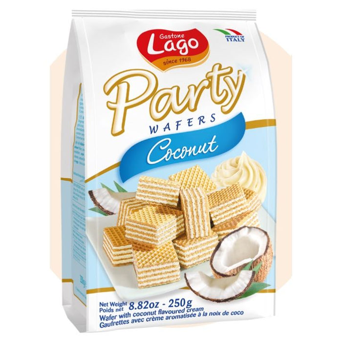 Lago Party Wafers Coconut (Hindistan Cevizli Gofret) 250 Grams