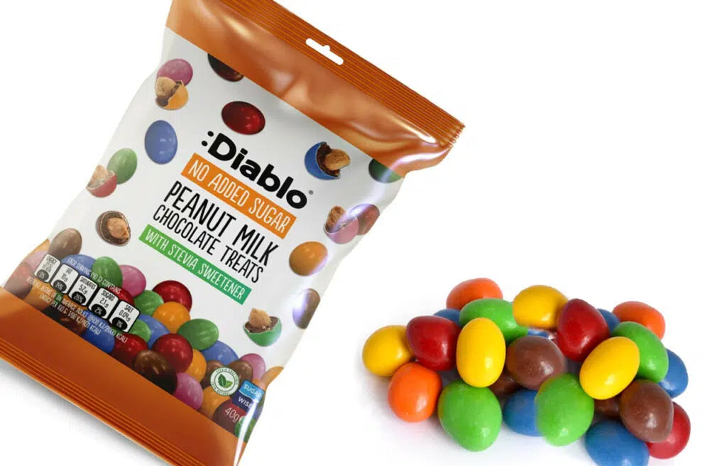 Diablo No Added Sugar Peanut Milk Chocolate Treats With Stevia Sweetener 40g