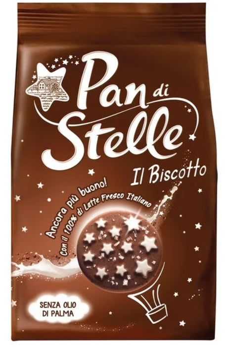 Mulino Bianco Pan Di Stelle Chocolate Biscuits with Milk, Hazelnuts and Cocoa (Cikolatali Biskuit) 350 Gram
