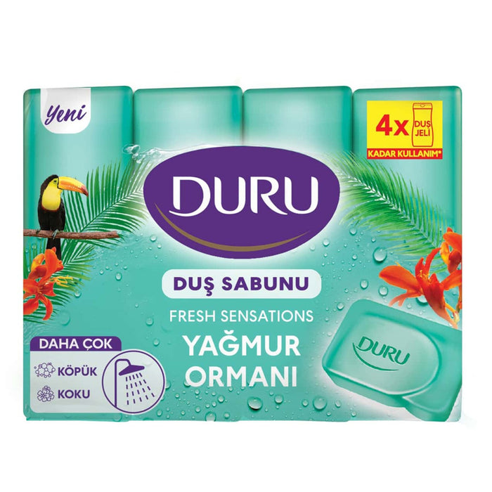 Evyap Duru Fresh Sensation Rain Forest Shower Bar (Dus Sabunu) 150gr x4pcs