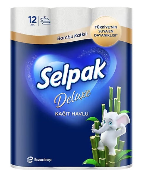 Selpak Deluxe Bamboo Kitchen Towel 12 Rolls