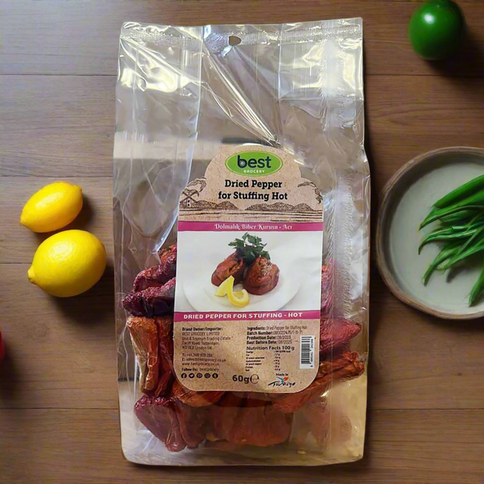 Best Dried Hot Pepper for Stuffing (Dolmalik Kuru Aci Biber) 60g