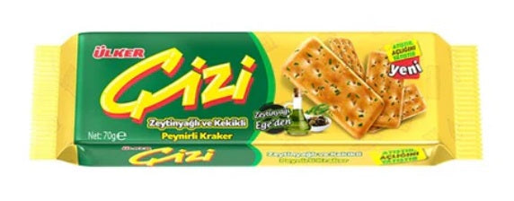 Ulker Cizi Olive Oil & Thyme Cheese Cracker (Zeytinyagli Kekikli Peynirli Kraker) 70G