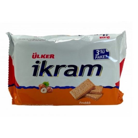 Ulker Ikram Biscuits With Hazelnut Cream (Findikli Kremali) 84 Gr 3 Pcs