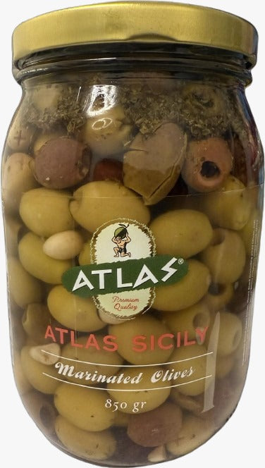 Atlas Green Olives Sicily (Sicilya Yesil Zeytin) 850g