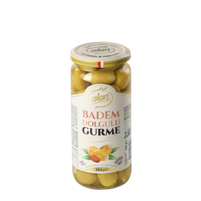 Alan Green Olives with Almond Gurme (Yesil Badem Dolgulu Zeytin Gurme) 265g