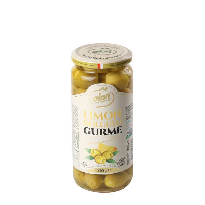 Alan Green Olives with Lemon Gurme (Yesil Limon Dolgulu Zeytin Gurme) 265g