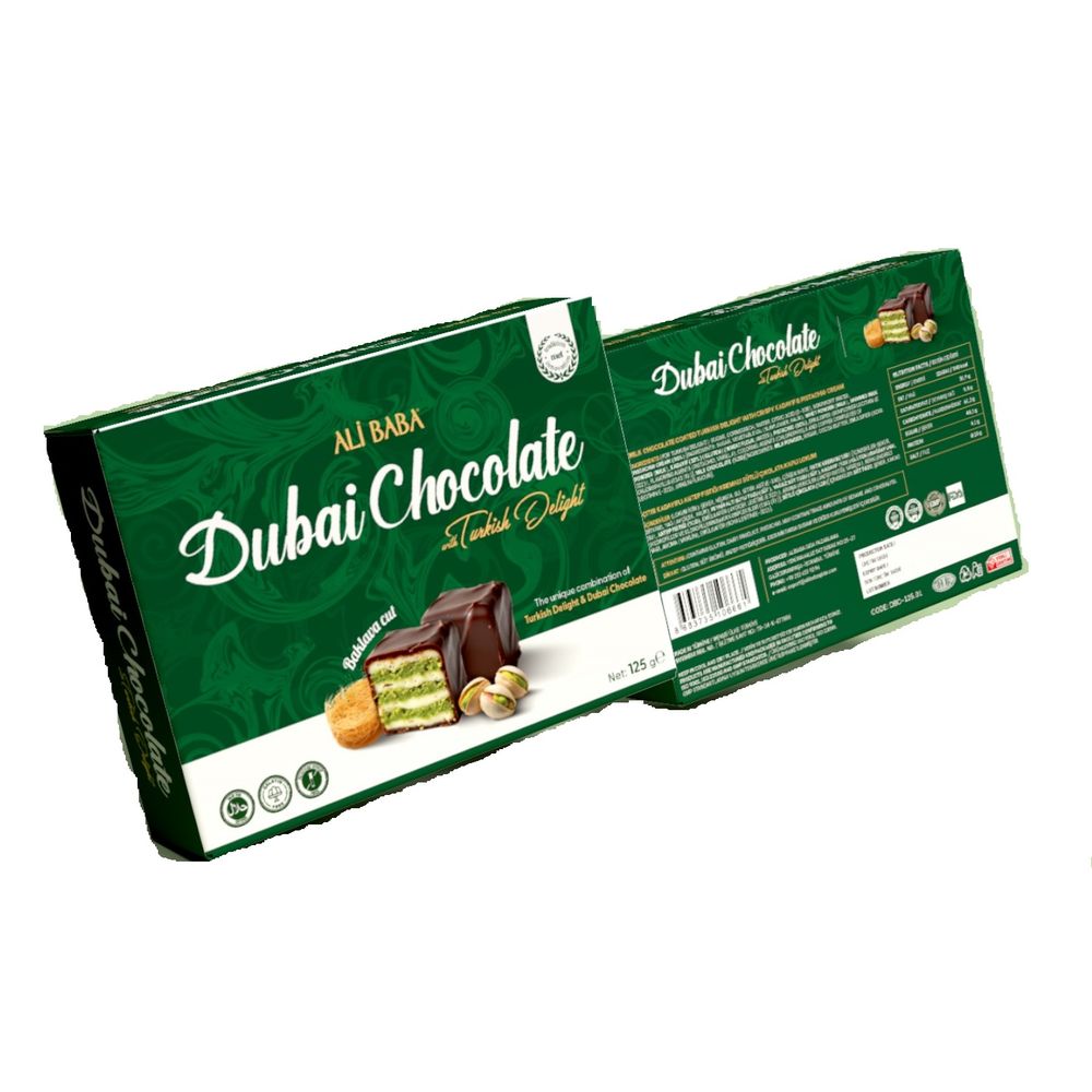 Ali Baba Dubai Chocolate Turkish Delight 125g | Best Grocery