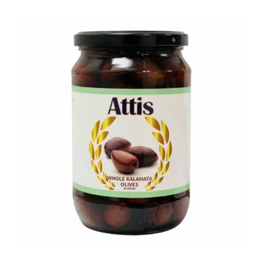 Attis Premium Greek Whole Kalamata Olives 720ml Jar | Best Grocery