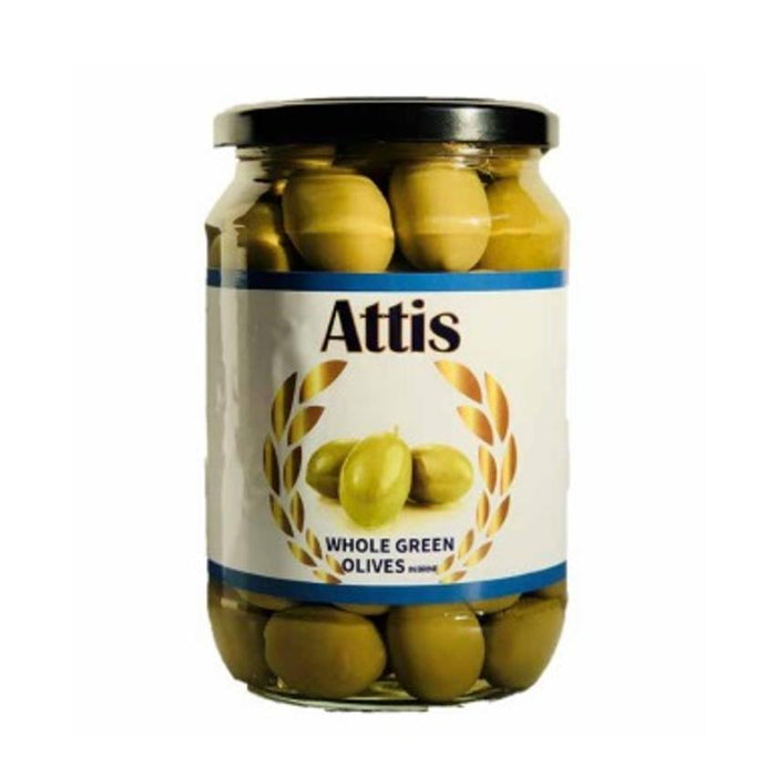 Attis Premium Mediterranean Whole Green Olives 720ml Jar | Best Grocery