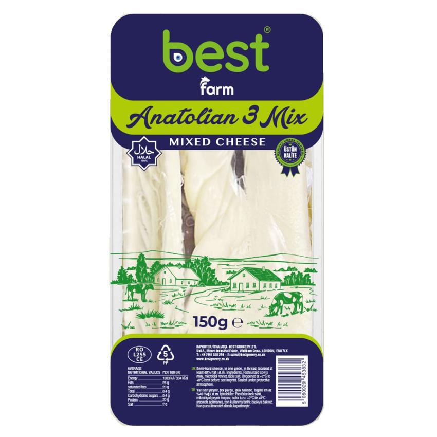 Best Farm Anatolian 3 Mix Halal Mixed Cheese 150g | Best Grocery