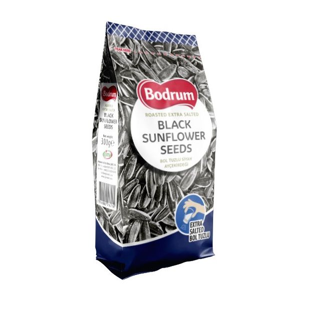 Buy Bodrum Roasted Extra Salted Black Sunflower Seeds 300g | Best Grocery