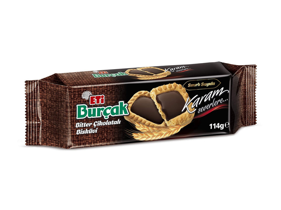 Eti Burcak Wholewheat Biscuit with Bitter Chocolate (Bitter Cikolatali Yulafli Biskuit) 114g