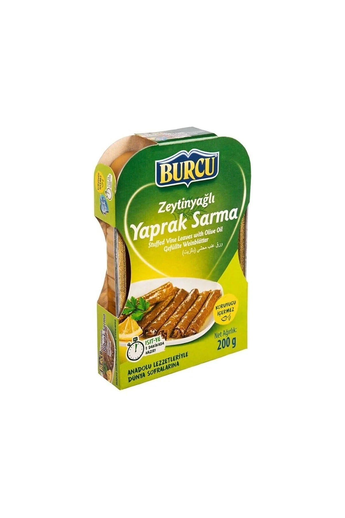 Burcu Stuffed Vine Leaves with Olive Oil 200g | Best Grocery