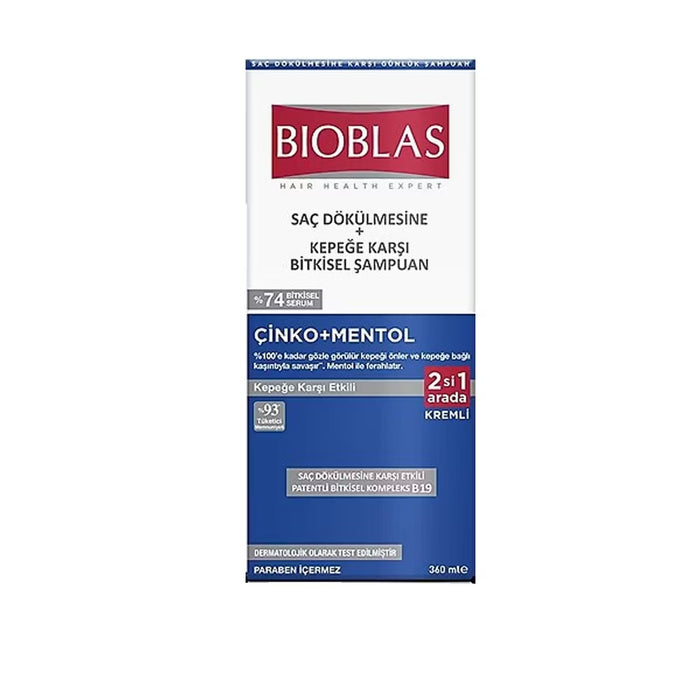 Bioblas Botanics Oil Sampuan 2 in 1 Cinko+Mentol  360ML