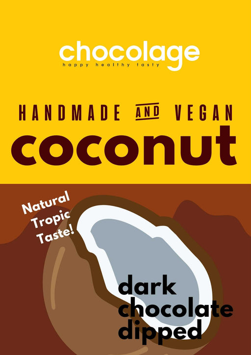Chocolage Vegan Dark Chocolate with Dried Coconut, 80g