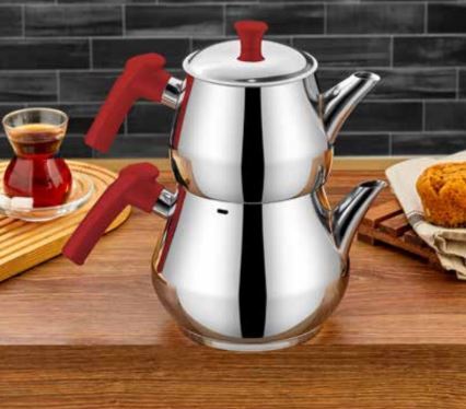 Dolphin Mega Stainless Steel Teapot Set Red | Best Grocery