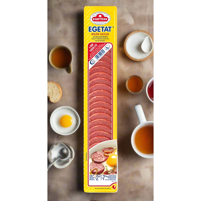 Egeturk Egetat Sliced Garlic Sausage (Dilim Sucuk) 200 gr
