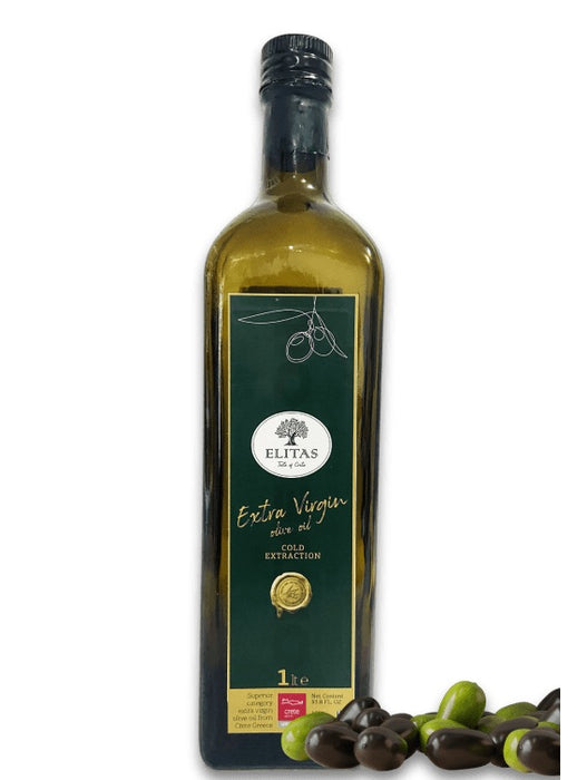 Elitas Extra Virgin Olive Oil 1L Glass Bottle | Best Grocery