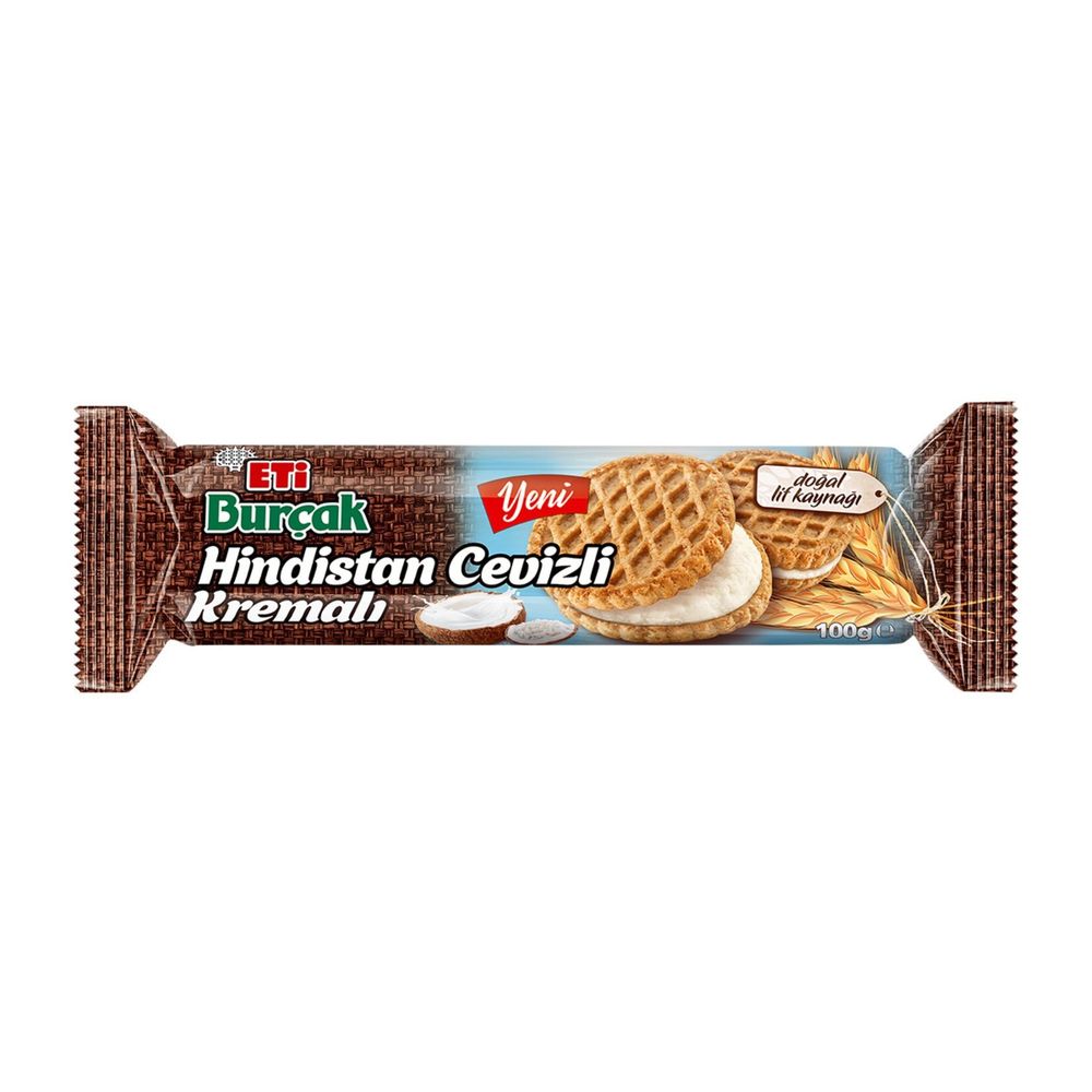Buy Eti Burçak Coconut Cream Biscuits 100g | Best Grocery
