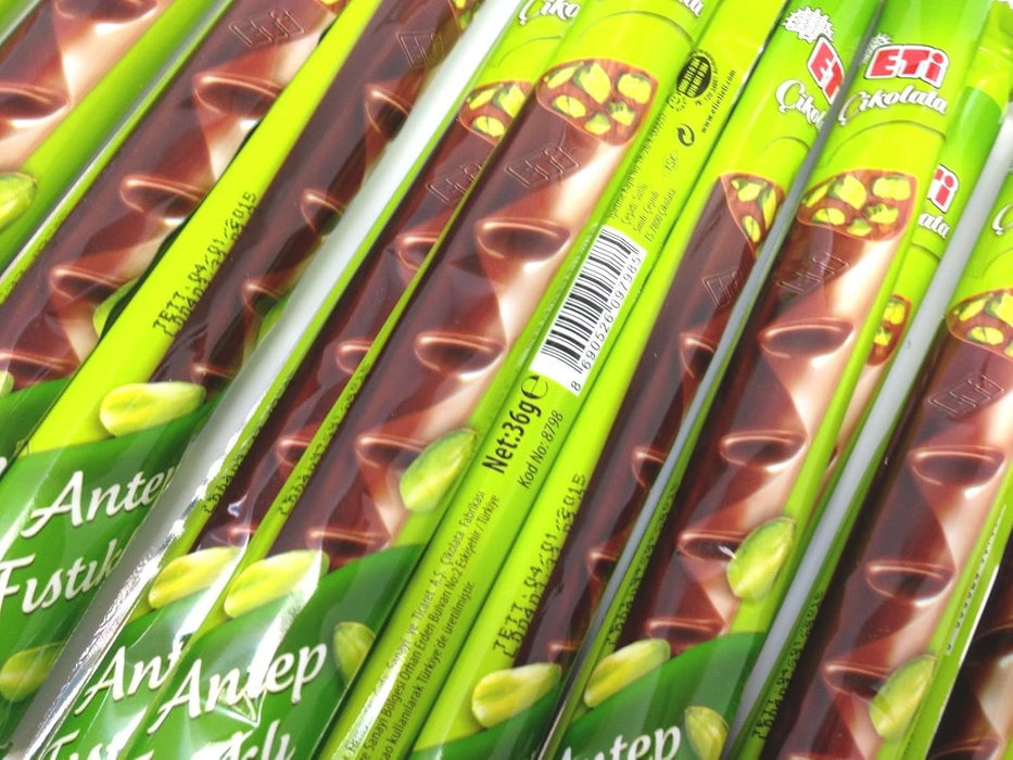 Eti Milk Chocolate with Pistachios Stick Long (Fistikli Uzun Cikolata) 34 Gr