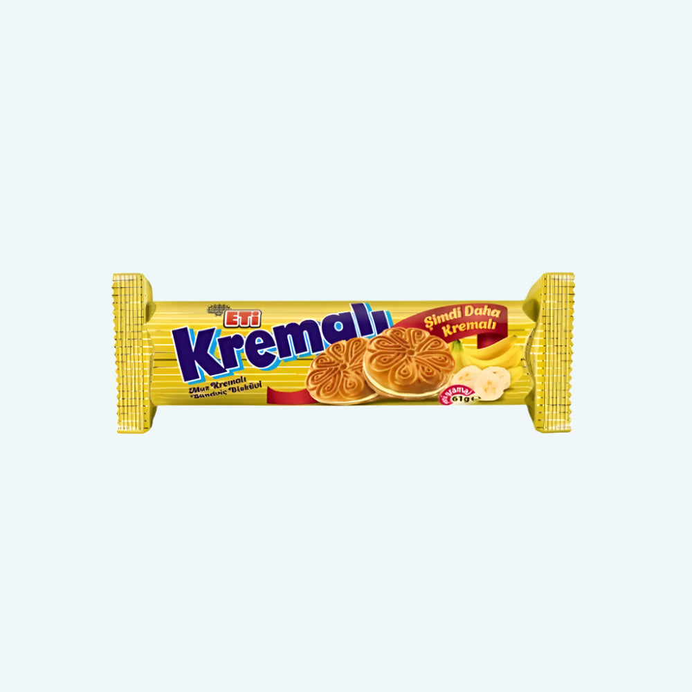 Buy Eti Kremalı Banana Flavor Sandwich Biscuits 61g | Best Grocery