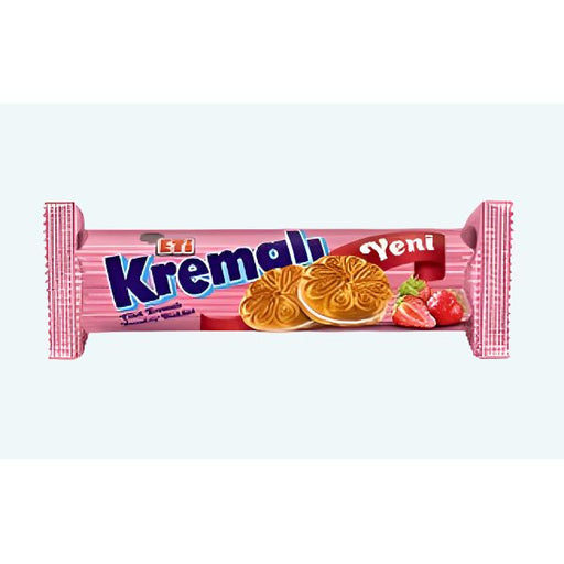 Buy Eti Kremalı Strawberry Flavor Sandwich Biscuits 61g | Best Grocery