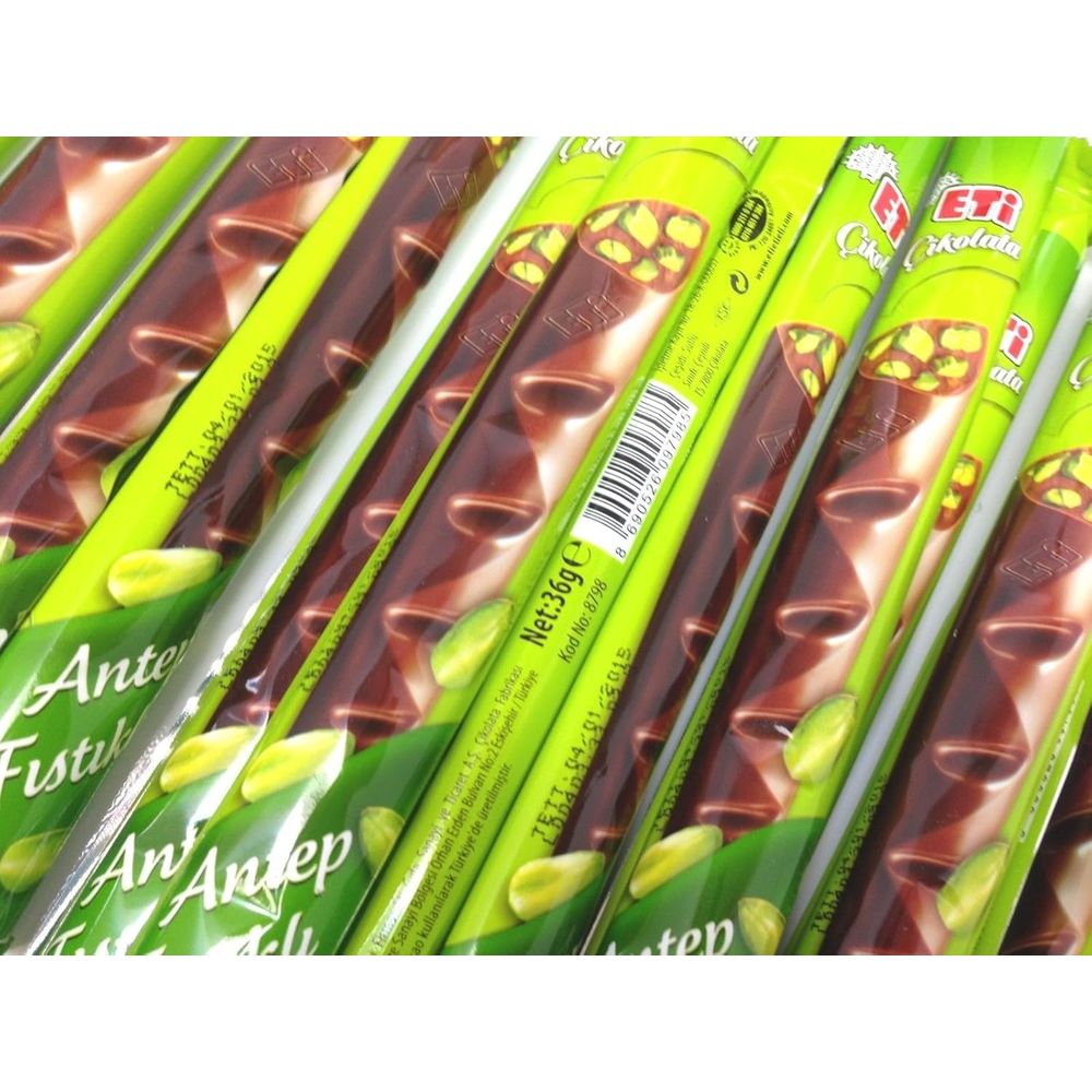 Eti Milk Chocolate Pistachio Stick Long Bar 36g | Best Grocery
