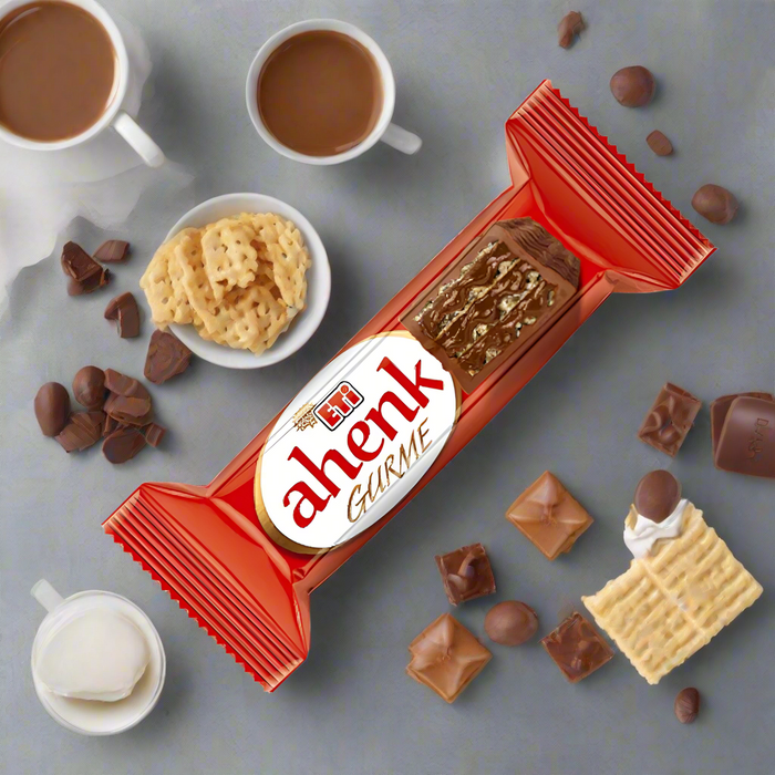 Eti Ahenk Gourmet Milk Milk Chocolate & Cream Wafer Biscuit Bar (Gurme Sutlu Cikolatali Gofret) 50 Gr