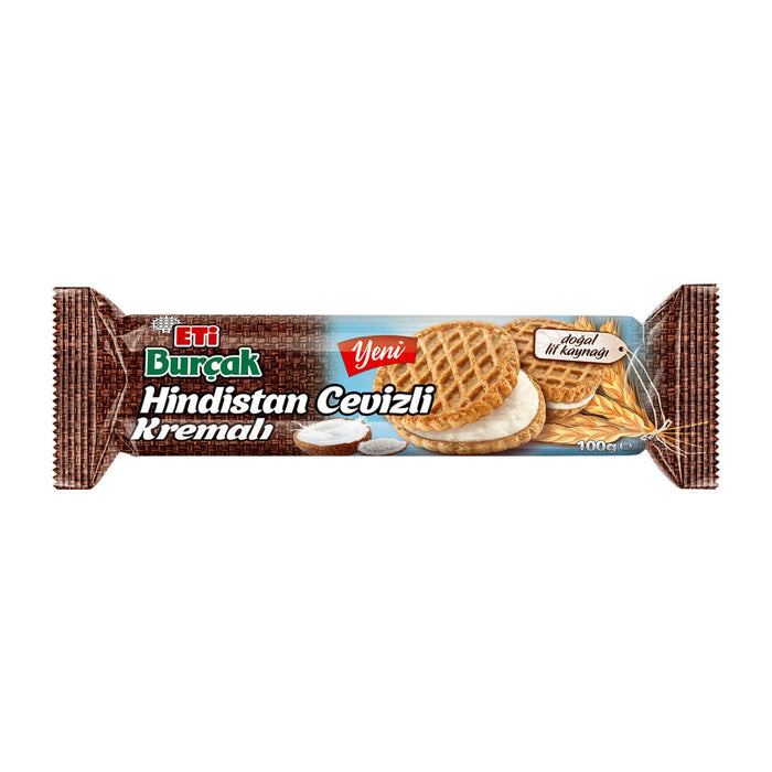 Eti Burcak Coconut Cream Biscuit (Hindistan Ceviz Kremali Biskuit) 100g