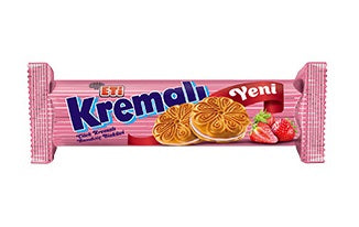 Eti Sandwich Biscuit with Strawberry Flavor (Cilek Kremali Sandvic Biskuvi) 61g