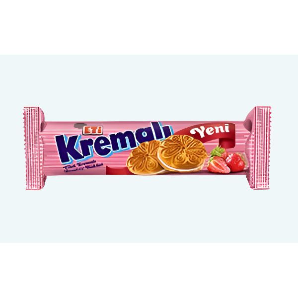 Eti Sandwich Biscuit with Strawberry Flavor (Cilek Kremali Sandvic Biskuvi) 61g
