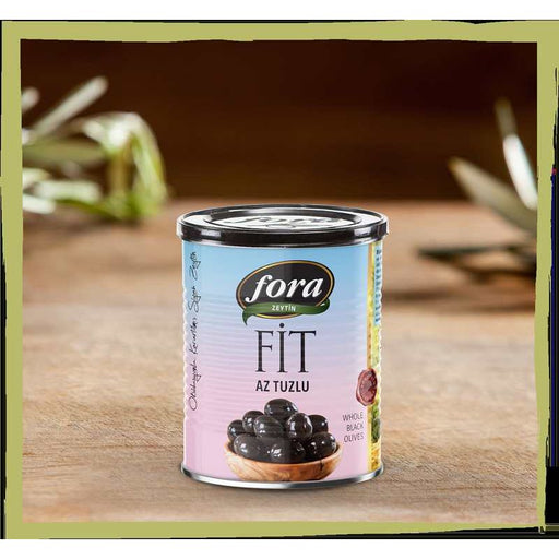 Fora Fit Whole Black Olives Less Salted (Az Tuzlu Siyah Zeytin) 430 Gr