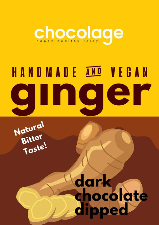 Chocolage Vegan Dark Chocolate with Dried Ginger, 80g
