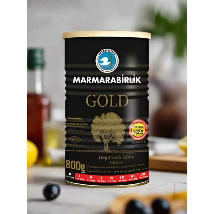 Marmarabirlik Gold Black Olives XL Tin (Siyah Zeytin) 800gr